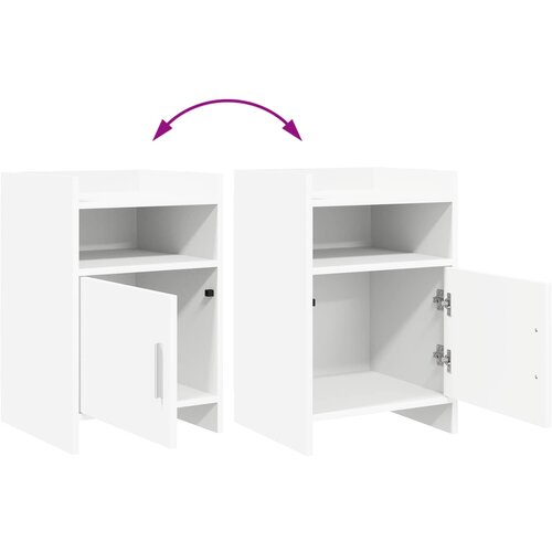  Noćni ormarići 2 pcs Bijela 40 x 36 x 60 cm Konstruirano drvo Slike