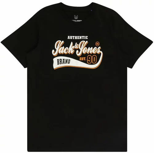 Jack & Jones Majica mandarina / crna / bijela
