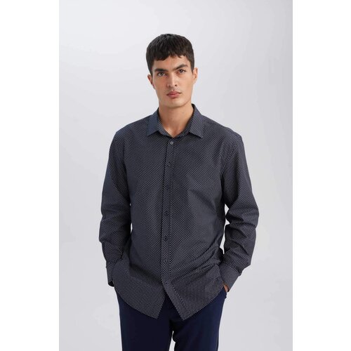 Defacto Modern Fit Polo Collar Poplin Long Sleeve Shirt Slike