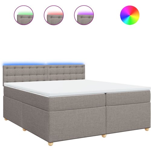 vidaXL Box spring postelja z vzmetnico taupe 200x200 cm blago, (21306179) Cene