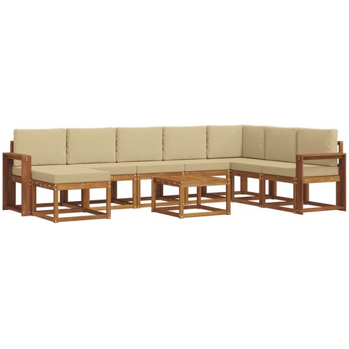  Set vanjskih sofa 9 kom. Prirodna i bež Slike