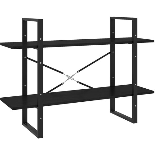 Maison Chic Knjižna omara - Knjižni regal 2-nadstropna črna 100x30x70 cm trdna borovina, (21726006) Slike