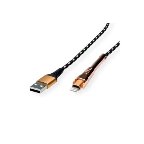 Secomp Roline GOLD Lightning to USB Cable for iPhone, iPod, iPad, with Smartphone support function, 1 m ( 5365 ) Cene