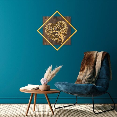 Wallity tree v3 - gold walnutgold decorative wooden wall accessory Slike