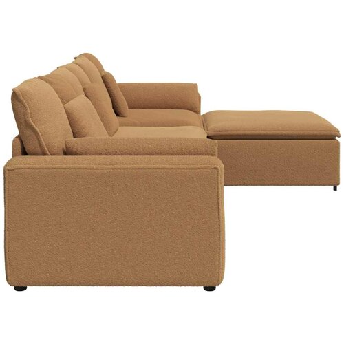  Modularna sofa s tabureom i jastucima bež boje Slike