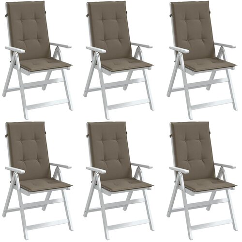 VidaXL Jastuci za stolice 6 kom pro&amp;scaron;arano smeđesivi 120x50x4cm tkanina Slike