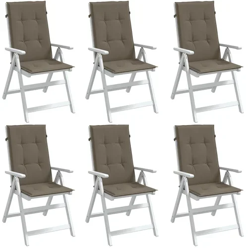 vidaXL Jastuci za stolice 6 kom prošarano smeđesivi 120x50x4cm tkanina
