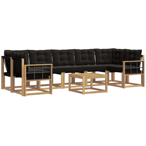 vidaXL Zunanja garnitura za sedenje z blazino 8 pcs Bela in črna, (5000281578) Cene
