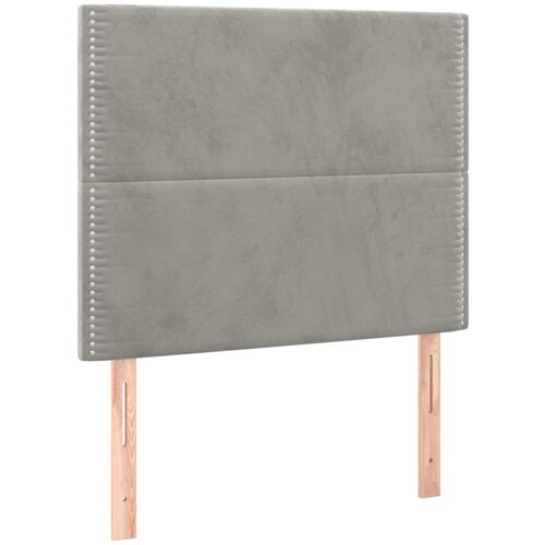 VidaXL Posteljno vzglavje 2 kosa svetlo sivo 80x5x78/88 cm žamet, (20932842) Slike