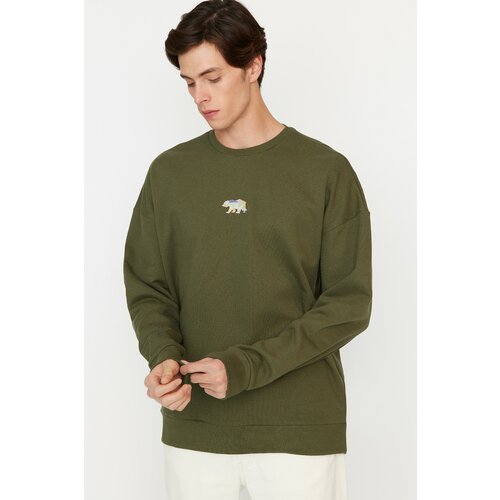 Trendyol Sweatshirt - Khaki - Oversize Slike