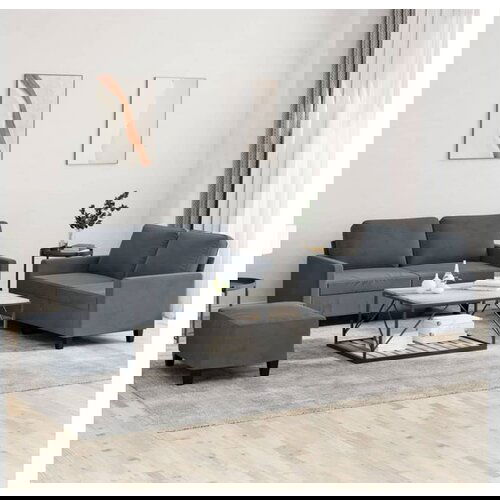 VidaXL 3-dijelni set sofa s jastucima tamnosivi bar&amp;scaron;unasti Slike