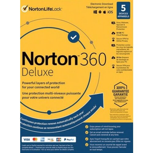 Norton 360 Deluxe 50GB - 5 Devices 3 Years - Key EUROPE Cene