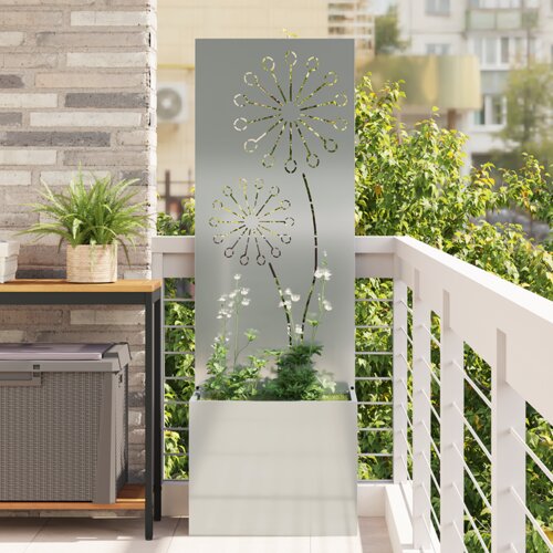 vidaXL Vrtni Sadič s Dekorativnom Pločom Srebrno 50 x 140 cm Cijene