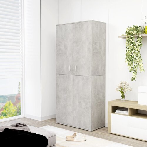The Living Store Omara za čevlje betonsko siva 80x39x178 cm iverna plo&amp;scaron;ča - Omara Za Čevlje, (21433875) Slike