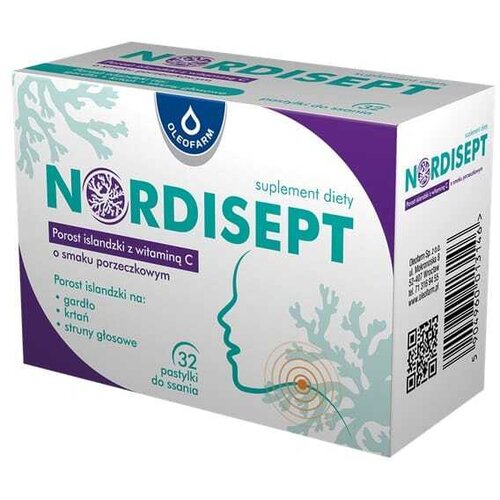 Oleofarm Pastile za grlo Nordisept (32 pastil) Slike