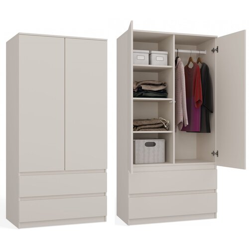 TOP E SHOP Malwa SS-90 Modern Cashmere Wardrobe with Drawers, (21738637) Cene
