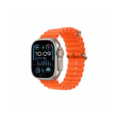 Apple watch Ultra2 cellular, 49mm titanium case with orange ocean band Slike
