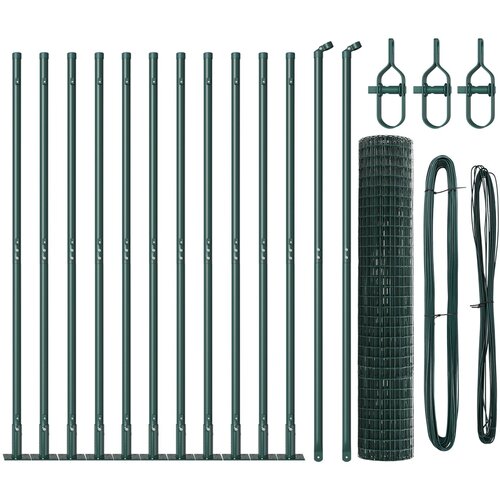 VidaXL Euro Ograda Set od 2 Zelena Metal 25 x 1.2 m Izdržljivo Slike