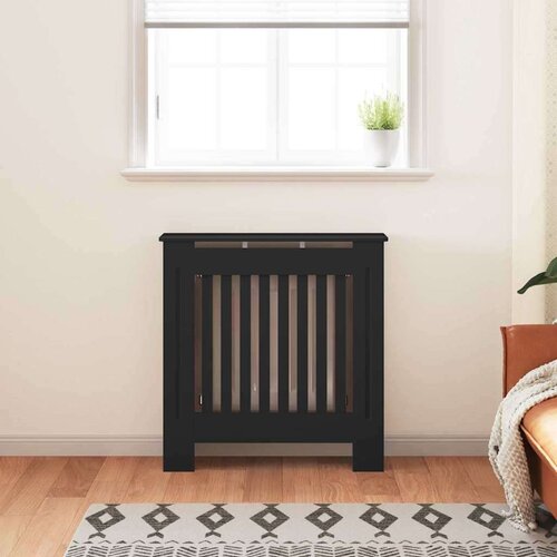 VidaXL pokrivač radijatora 2 pcs crna 78 x 19 x 81.5 cm Slike