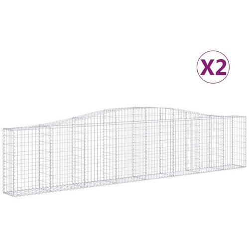  Lučne gabionske ko&amp;scaron;are 2 kom 400x30x80/100 cm pocinčano željezo Slike