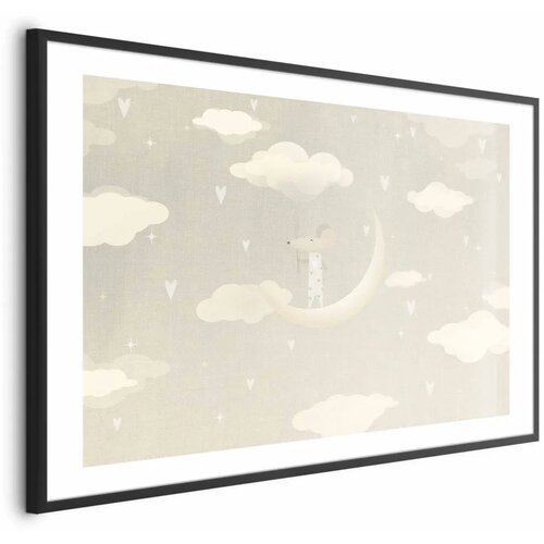  Plakat - Mouse on the Moon 90x60 Crni okvir s margom Cene
