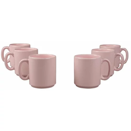Kütahya Porselen set od 6 classic ružičastih šalica, 330 ml