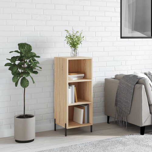 VidaXL Komoda sonoma hrast 34,5x32,5x90 cm inženirski les Slike