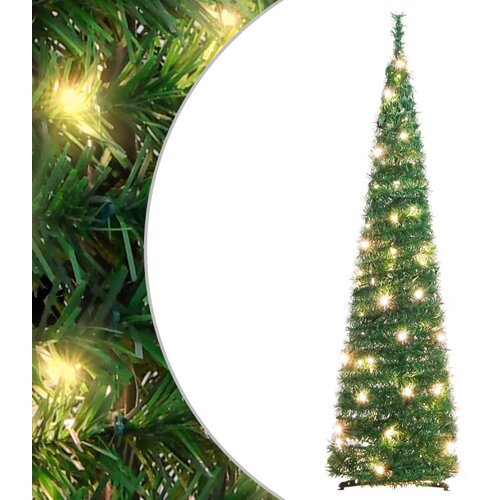 vidaXL Umetna novoletna jelka pop-up 50 LED diod zelena 120 cm Cene