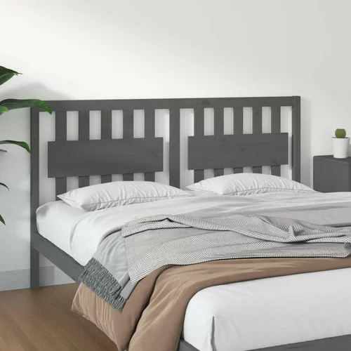  Uzglavlje za krevet sivo 155 5 x 4 x 100 cm od masivne borovine