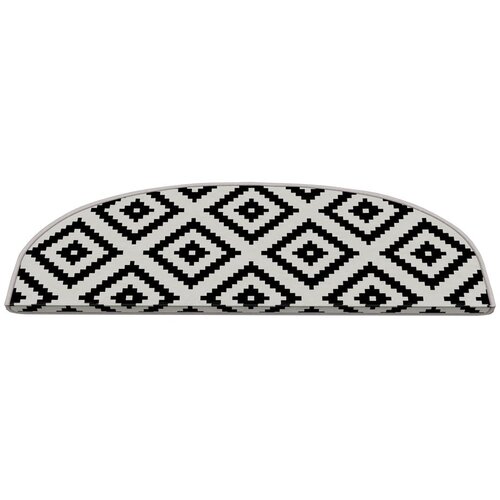 Vitaus Crno-bijeli set tepiha za stepenice 16 kom 20x65 cm Art &ndash; Cijene