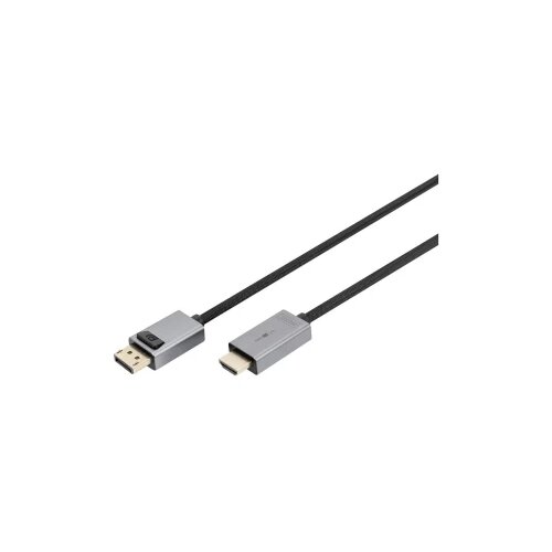 Digitus HDMI kabel HDMI-A vtič, DisplayPort vtič 1 m črna DB-340202-010-S 4K UHD, trojno oklopljen, prilagodljiv, brez halogena HDMI kabel, (20519183) Slike