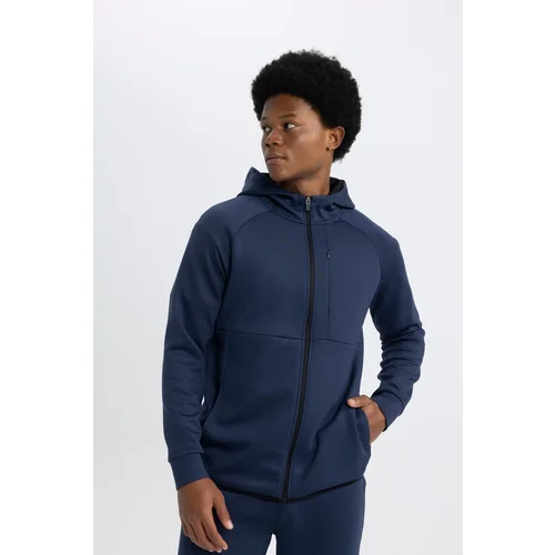 Defacto Fit Slim Fit Zippered Skuba Diving Fabric Cardigan