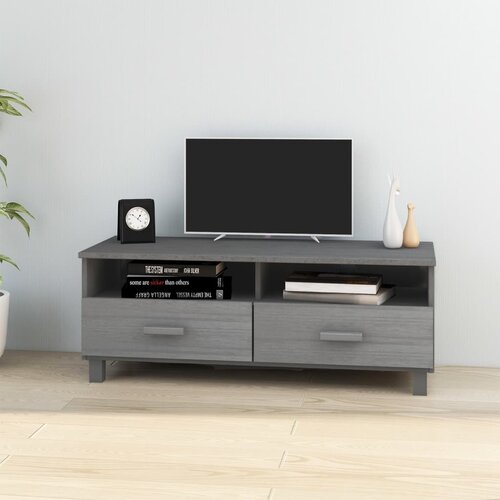vidaXL TV omarica temno siva 106x40x40 cm trdna borovina Cene