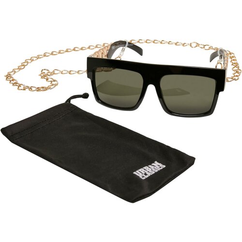 Urban Classics Accessoires Zakynthos sunglasses with chain black/gold Slike