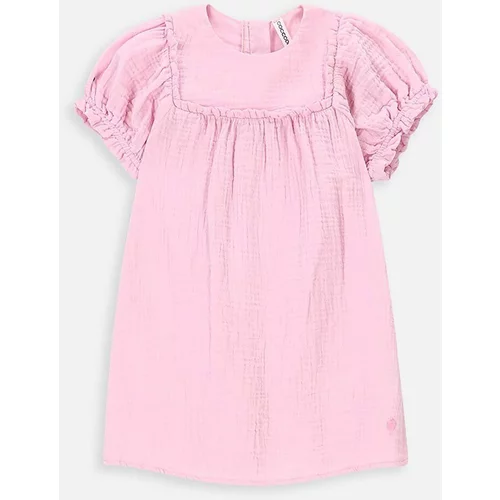 Coccodrillo Otroška bombažna obleka roza barva