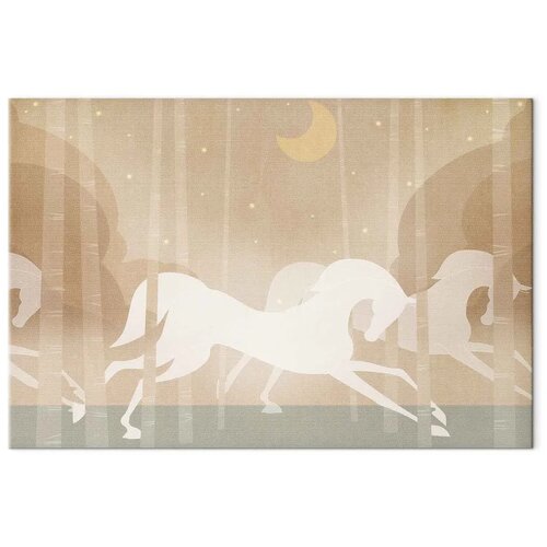  Slika - Moon Horses - Horses Galloping Among Trees on a Starry Night 30x20 Na talijanskom platnu Slike