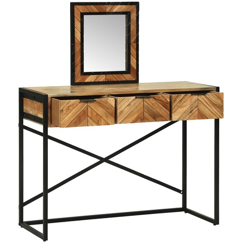  Toaletni stol Smeđa 100 x 40 x 120 cm Čvrsto drvo akacije Slike