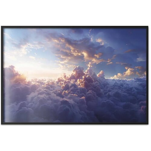  Plakat Sun in Hiding: The Golden Face of the Sky Over the Cloudy Sea 60x40 Crni okvir Slike