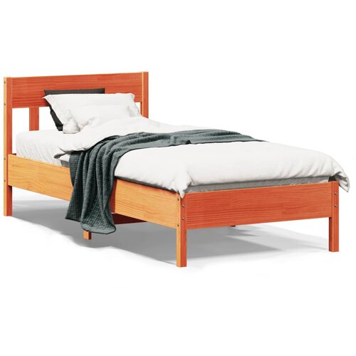 vidaXL Okvir kreveta s uzglavljem voštano smeđi 90x200 cm od borovine Cijene