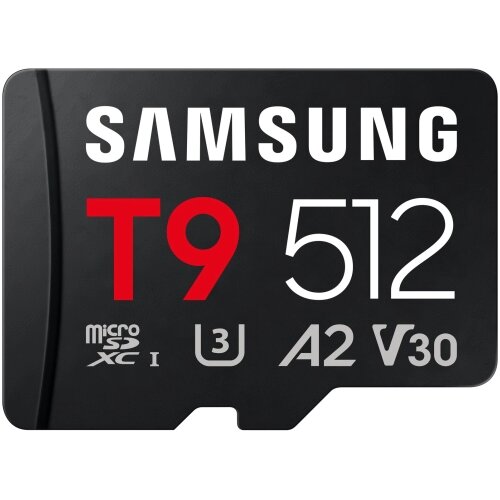 Samsung MicroSD 512GB, T9, SDXC, UHS-I U3 V30 A2, Read up to 200MB/s, Write up to 130MB/s, for 4K and FullHD video recording Cene