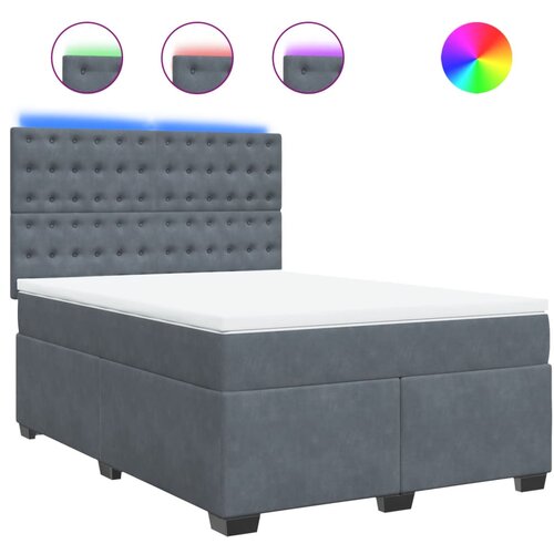 Maison Chic Box spring postelja - Vzmetna postelja z vzmetnico temno siva 140x200 cm žamet SL17294, (21894946) Cene