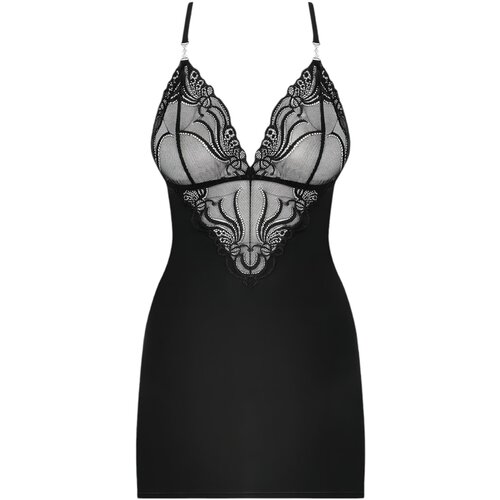 Obsessive 828-CHE-1 Chemise & Thong Black S/M Cene