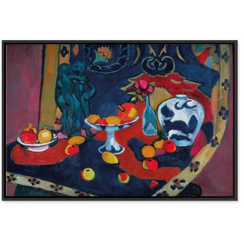  Slika - Henri Matisse – Still Life with Fruit and Bronze Statuette 60x40 U crnom drvenom okviru Cene