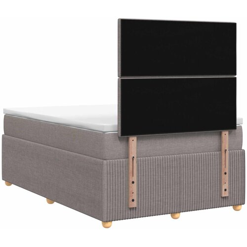  LED okvir za krevet s madracem Sivosmeđa 120 x 200 cm Tkanina Slike