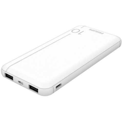 Philips Slim Powerbank 10000mAh mit LED + Micro-USB Kabel white Slike