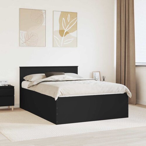  Krevetna konstrukcija Crna 150 x 200 cm Konstruirano drvo Cijene