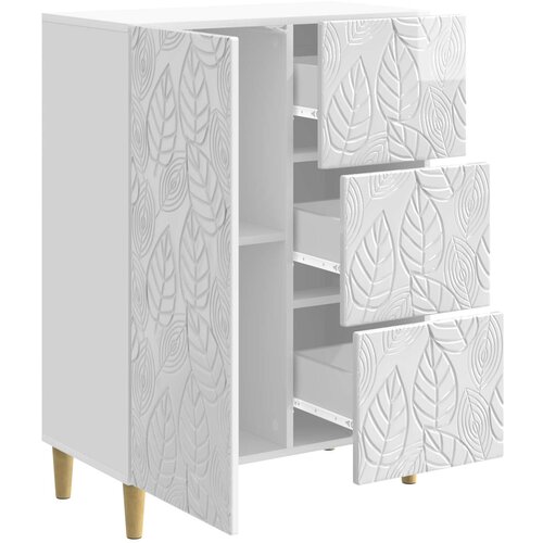  Kreveta Bijela visokog sjaja 66 x 34,5 x 90 cm Slike