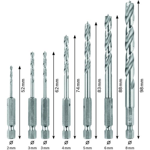 Bosch 7-delni Robust Line set burgija za drvo sa &amp;scaron;estostranim prihvatom (2607019923) Slike