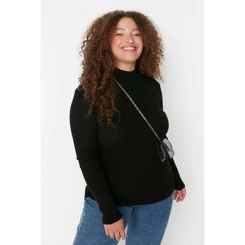 Trendyol Curve Black Half Turtleneck Thin Knitwear Sweater