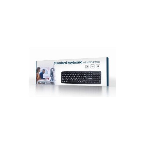  Tastatura GEMBIRD sa velikim slovima, KB-US-103, Standard keyboard, USB, US layout, black Cijene